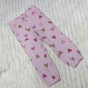 Garanimals NWOT Pink Multi Colored  Heart Waffle Knit Jogger Style Pants 5T